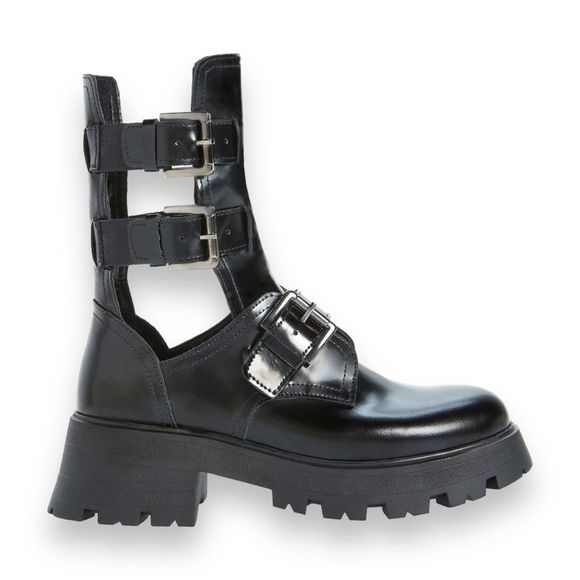 STEVE MADDEN Okara Buckle Cutout Platform Boot in Black Leather Size 7 NWOT - Picture 15 of 15